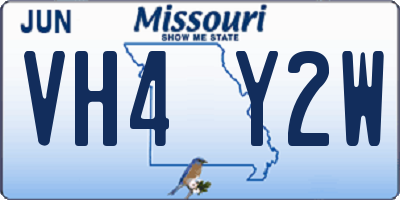 MO license plate VH4Y2W