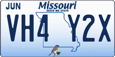 MO license plate VH4Y2X