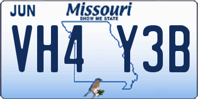 MO license plate VH4Y3B
