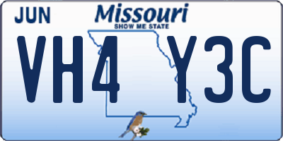 MO license plate VH4Y3C