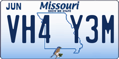 MO license plate VH4Y3M