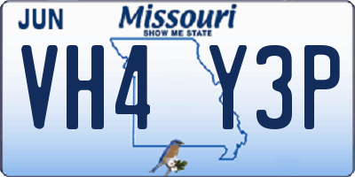 MO license plate VH4Y3P