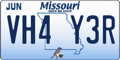MO license plate VH4Y3R