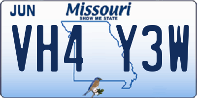 MO license plate VH4Y3W