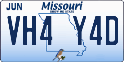 MO license plate VH4Y4D