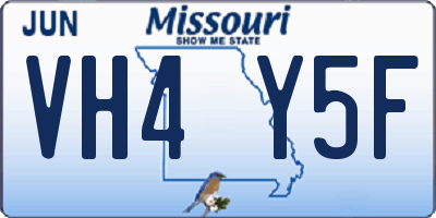 MO license plate VH4Y5F