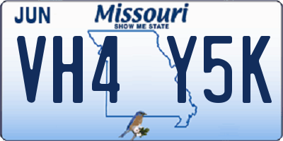 MO license plate VH4Y5K