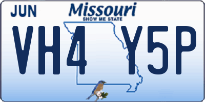 MO license plate VH4Y5P
