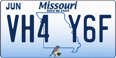 MO license plate VH4Y6F