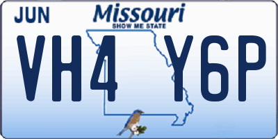 MO license plate VH4Y6P