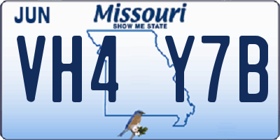 MO license plate VH4Y7B