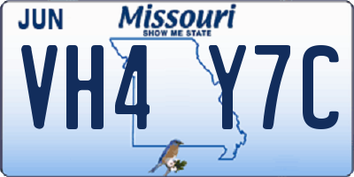 MO license plate VH4Y7C