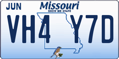 MO license plate VH4Y7D