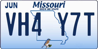 MO license plate VH4Y7T