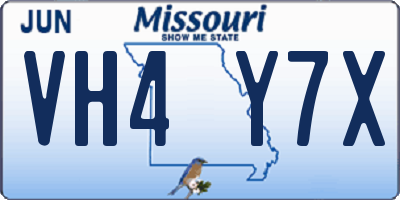 MO license plate VH4Y7X