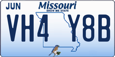 MO license plate VH4Y8B