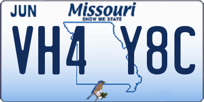 MO license plate VH4Y8C