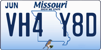 MO license plate VH4Y8D