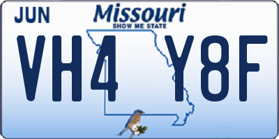 MO license plate VH4Y8F