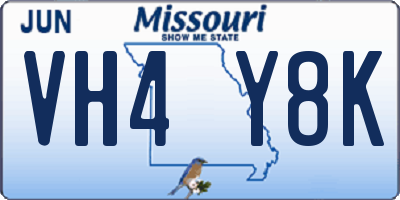 MO license plate VH4Y8K
