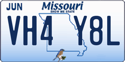 MO license plate VH4Y8L