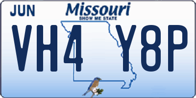 MO license plate VH4Y8P
