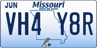 MO license plate VH4Y8R
