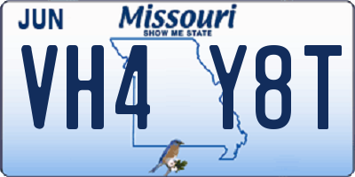 MO license plate VH4Y8T