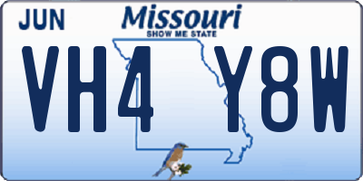 MO license plate VH4Y8W