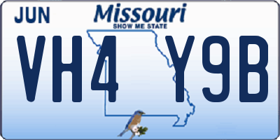 MO license plate VH4Y9B