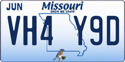 MO license plate VH4Y9D