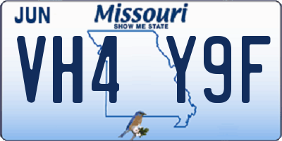 MO license plate VH4Y9F