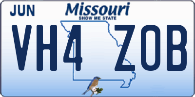 MO license plate VH4Z0B