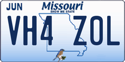 MO license plate VH4Z0L