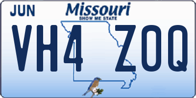 MO license plate VH4Z0Q