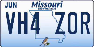 MO license plate VH4Z0R