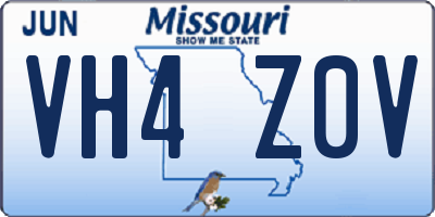 MO license plate VH4Z0V