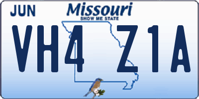 MO license plate VH4Z1A
