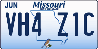 MO license plate VH4Z1C