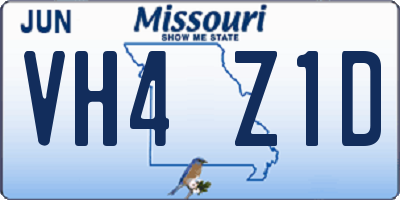 MO license plate VH4Z1D