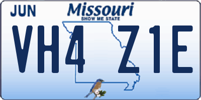 MO license plate VH4Z1E