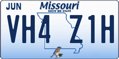 MO license plate VH4Z1H