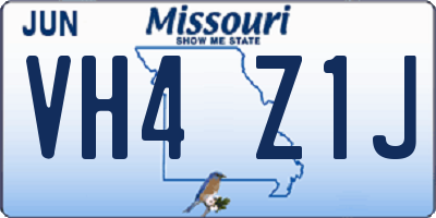 MO license plate VH4Z1J