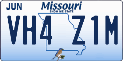 MO license plate VH4Z1M
