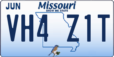 MO license plate VH4Z1T