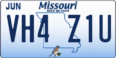 MO license plate VH4Z1U