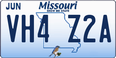 MO license plate VH4Z2A