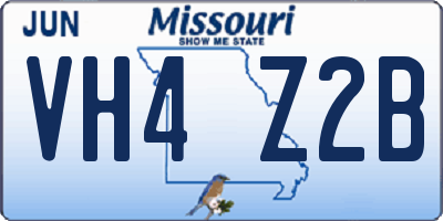 MO license plate VH4Z2B