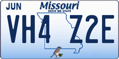 MO license plate VH4Z2E