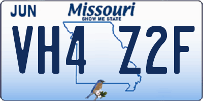 MO license plate VH4Z2F